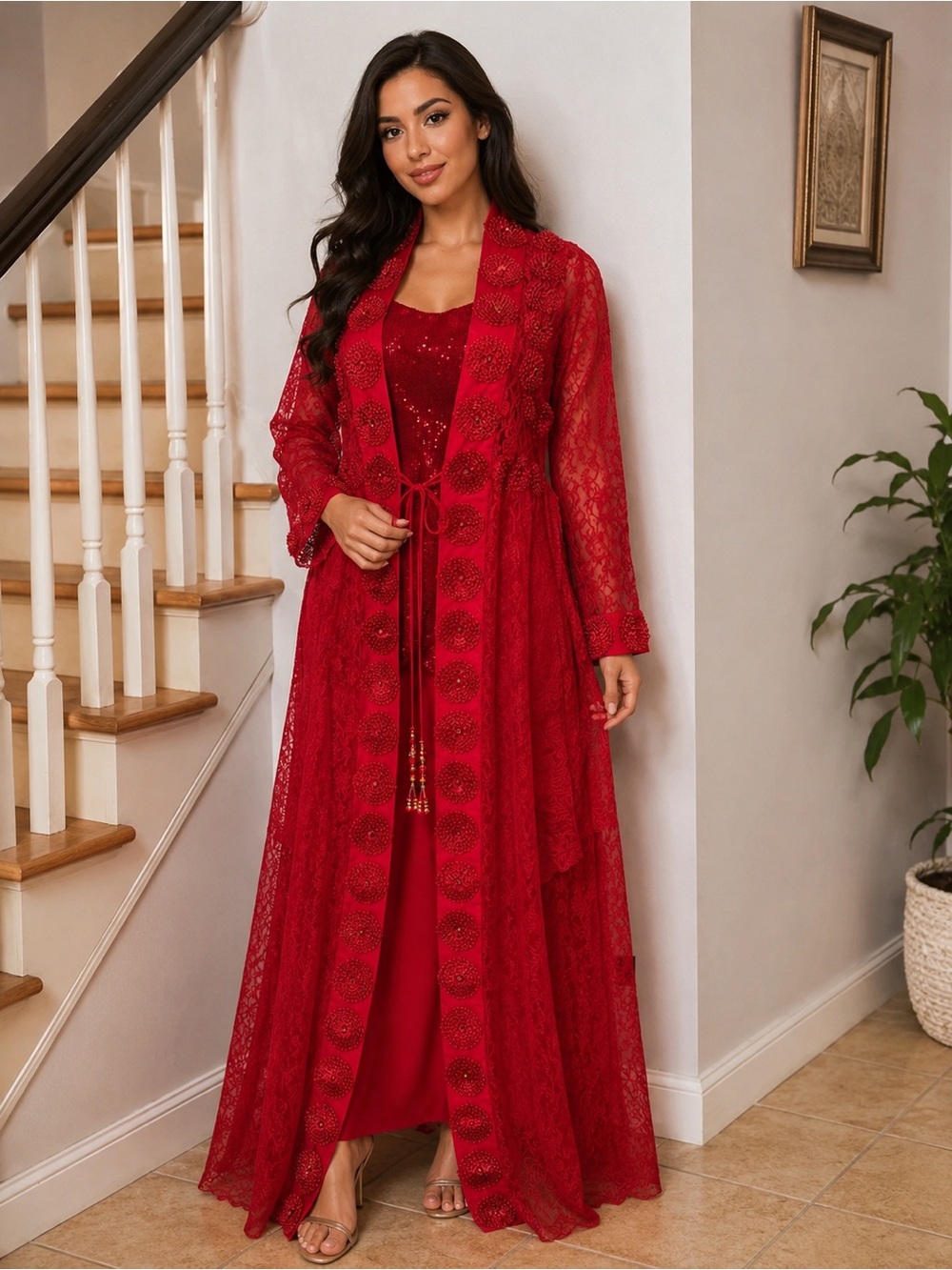 Gorgeous 2 piece galabiya lace